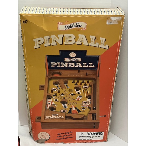 Tabletop Pinball Wooden Arcade‎ Game Retro Family Fun With Metal Balls - Picture 2 of 6